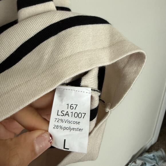 Womens Striped Sweater Vest Large Gold Buttons Academia Preppy Layering Nautical - Picture 6 of 7